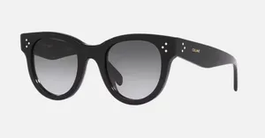 Celine Black Round Acetate Sunglasses with Gradient Lenses thumbnail 1