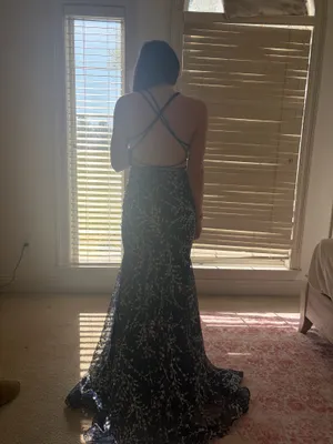Prom Dress David's Bridal Blue Navy Long thumbnail 2