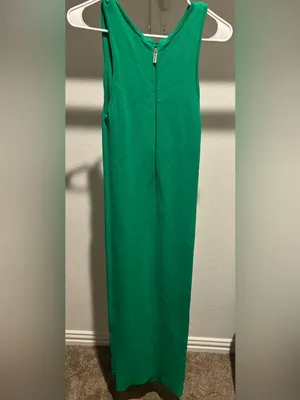 Mango Bright Green Knit Tank Dress thumbnail 4