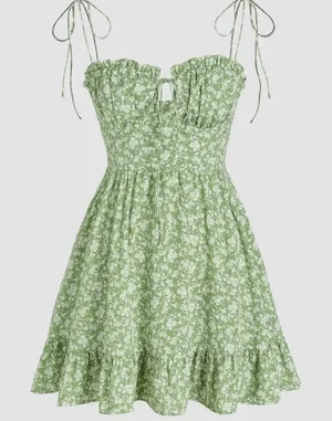 Cider Ditsy Floral Tie‎ Shoulder Mini Dress Size Small thumbnail 1