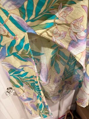 Billabong today’s wish Yellow Floral Tropical Maxi‎ Dress with Teal & Lavender thumbnail 4