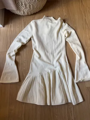 Meshki Cream Knit Mock Neck Sweater Dress thumbnail 4