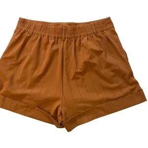 Danielle Bernstein Rust Brown Pinstripe‎ Pleated High Waist Cuffed Shorts 18W thumbnail 3