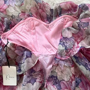 Tiered Floral Organza Ruffle Dress thumbnail 9