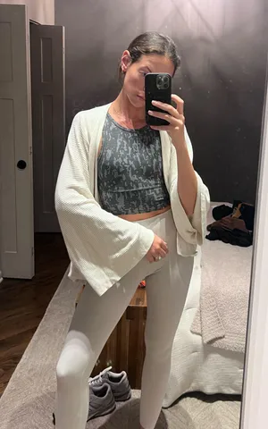 lululemon cream colored wrap Shaw sweater  thumbnail 4