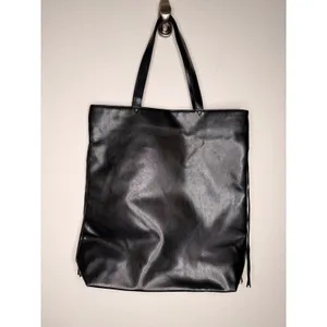 NWT Victoria's Secret Limited Edition black faux‎ leather fringe tote bag thumbnail 4