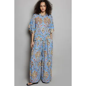 POL Floral Printed Woven Ruffle Sleeve Shirt - Large thumbnail 5