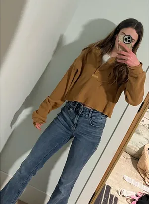 SKIMS Henley Crop Waffle Long Sleeve thumbnail 1