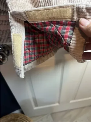 Vintage Replay And Sons Corduroy Pea Coat Beige/plaid Lining Size 6 Military thumbnail 6