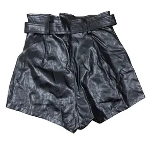 Altar'd State Scarlotte‎ Faux Leather Paperbag Shorts Black Belted Edgy Size XS thumbnail 2