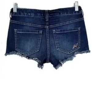 EXPRESS JEANS Boho Embroidered Cut Off Denim Bohemian Shorts ~ Women's 6 thumbnail 3