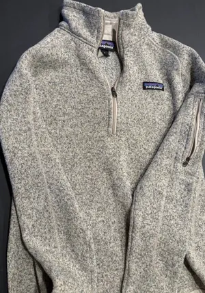 Patagonia Better Sweater Women's small beige Quarter Zip Fleece Jacket Pocket thumbnail 1