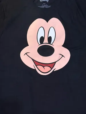 Disney Mickey Mouse Oversized T-Shirt Women’s XL Black 100% Cotton Graphic Tee thumbnail 2
