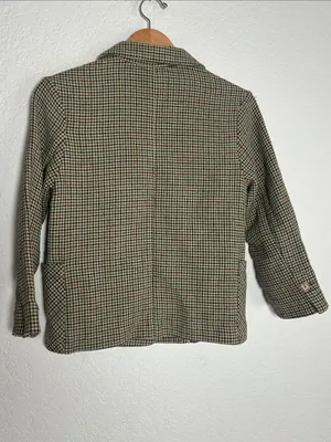 Vintage Zara Houndstooth Single Button Blazer Crop Academia Collegiate Business thumbnail 7