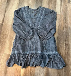 Free People Rugged Swing Dress in Blue Jean thumbnail 1