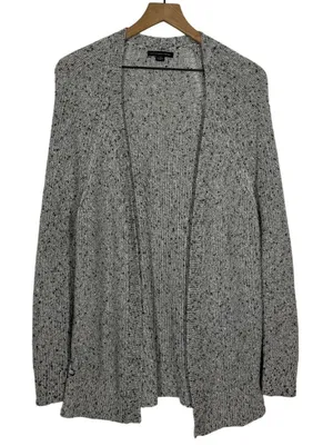 American Eagle Knit Cardigan Sweater Size L Gray Open Front Knit Cozy Comfort thumbnail 1