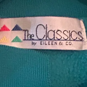Vintage Eileen & Company Green Mock Neck‎ Fair Isle Knit Argyle Sweater Sz Large thumbnail 5