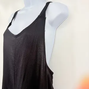 Hunter & Brown Linen Blend Womens Jumpsuit Sz L Lagenlook Boho Artsy Wide Leg thumbnail 6