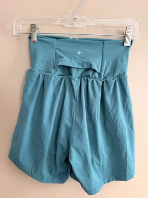 Halara S Long Womens High-Waisted Flow Shorts Small Teal Nylon Blend With Tags thumbnail 2