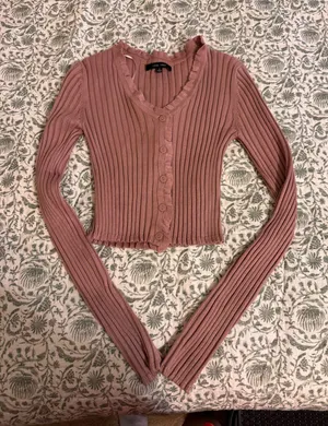 Love Tree Ribbed Button-Down Long Sleeve Top thumbnail 1