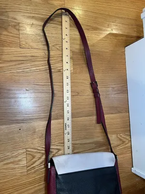 Kate Spade Crossbody Bag Womens Medium Colorblock Black Burgundy White Leather thumbnail 11