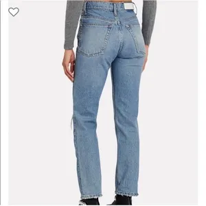 RE/DONE 70's Straight Jeans Women's Size 28 Destroyed Sunfaded Indigo High Rise thumbnail 2