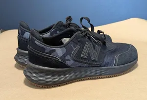 New Balance Fresh Foam X70 Sneakers Black Suede Womens 5.5 Boys 4 Camo Lace Up thumbnail 2