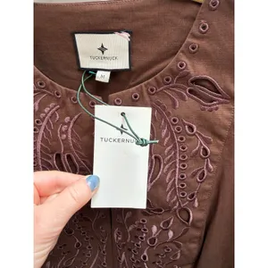 NEW Tuckernuck Brown Embroidered Tahlia Gown Mini Dress Size Medium thumbnail 8