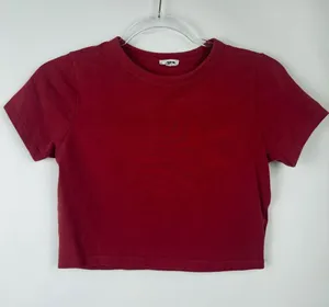 Cotton On Red Cropped Short Sleeve Crew Neck Baby Tee Size Medium thumbnail 1