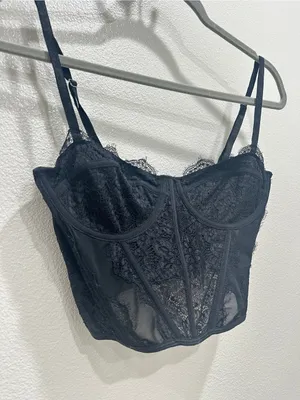 Urban Outfitters Black Lace Bustier Lace Top thumbnail 3
