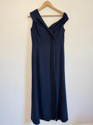 Lulus Song of Love Navy Blue Off-the-Shoulder Maxi Dress Size XL thumbnail 3