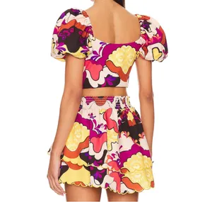 REVOLVE Bailee Crop Top in Cream Purple Multi color thumbnail 2