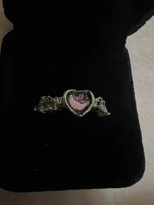 Women’s Stainless Steel and Pink Adjustable Embellished Band Size 7-9 thumbnail 1