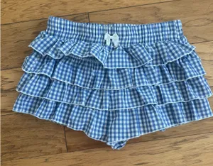 SheIn Blue Gingham Skirt thumbnail 1