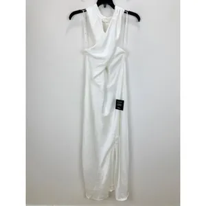 Lulus Beyond Classy White Satin Halter Midi Dress Cocktail Wedding XXL NWT thumbnail 6