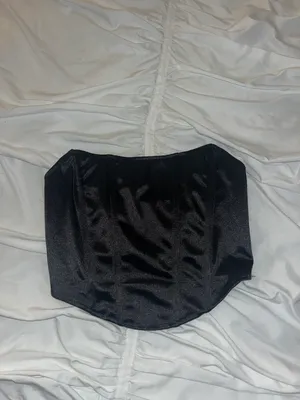 Bustier Black Satin Top thumbnail 2
