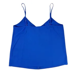 Paper Crane Bright Blue Spaghetti‎ Strap Tank Top Ruffle Front Size Small thumbnail 2