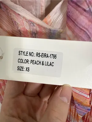 NWT Rococo Sand Eira Maxi Dress Peach Lilac Chiffon Open Back Pleated XS thumbnail 6