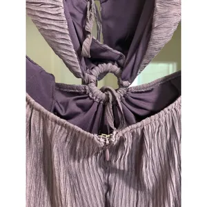 Lulus Dusty Purple Plisse‎ O-Ring Cutout Maxi Dress Womens Medium Smocked Back thumbnail 10
