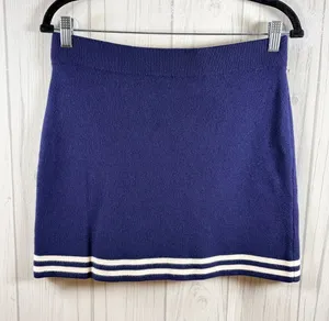 PINK‎ ROSE NWOT Navy Blue Knit Mini Skirt, Large thumbnail 1