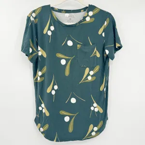Lates Womens‎ Berries Print Modal Blend Lounge Sleepwear Pajama Set Size S Green thumbnail 3