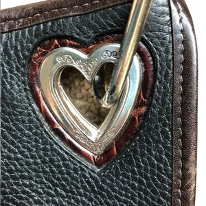 Brighton Pebble Leather Tortoise Shell Shoulder/Clutch Handbag Cut Outs Charm thumbnail 3
