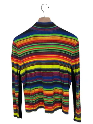 Vintage Y2K Lauren Ralph Lauren Active Rainbow Stripe Quarter Zip Pullover XL thumbnail 12