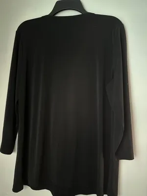 Nine West Black Ruffle Blouse XL Feminine Elegant Sheer Y2K old money retro thumbnail 6