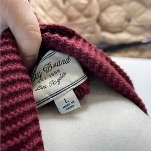 Lucky Brand burgundy‎ knit sweater cardigan size large thumbnail 5