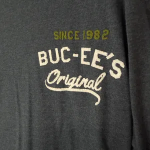 Buc-ees's Velvet Graphic Long Sleeve Gray Crewneck T-Shirt thumbnail 3