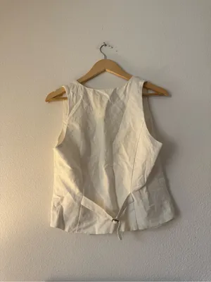 Lovers + Friends Cream Vest button down top thumbnail 6