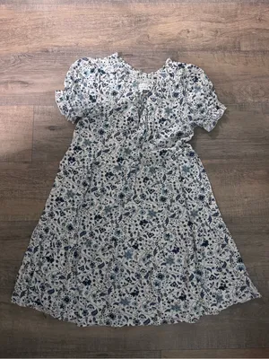 Margaux Riviera • Mini Dress • Blue White • Petite Small • Floral thumbnail 2