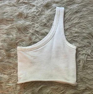 White One Shoulder Tank Top thumbnail 1