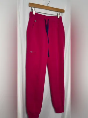 FIGS Scrub Set Top & Jogger Pants Magenta Medical Uniform XXS thumbnail 7